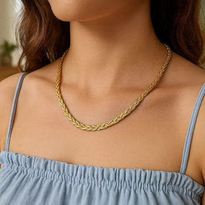 14k Yellow Gold Braided Herringbone Chain (3.20 mm)