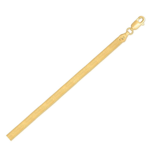 Sterling Silver Gold Plated Herringbone Anklet