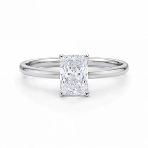 1 Carat Radiant Lab Grown IGI G/VS1 Diamond Solitaire Ring in 14K White Gold