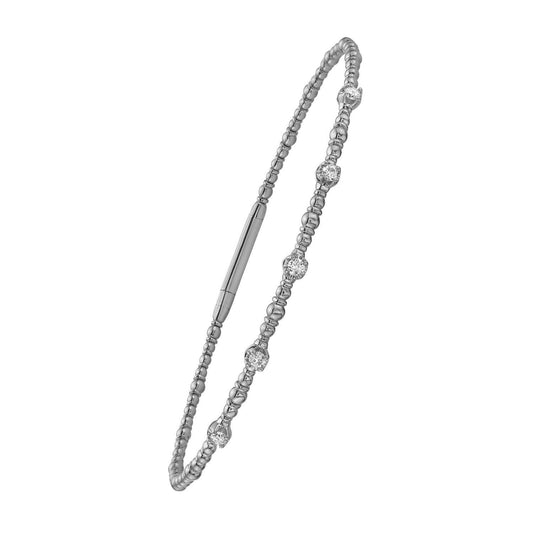 Classic 14K White Gold Beaded Bracelet