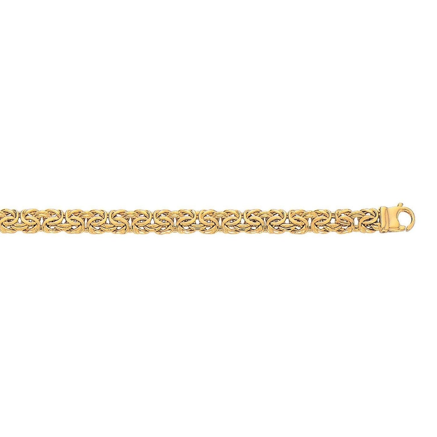 10k Yellow Gold Byzantine Design Chain Bracelet (7.00 mm)