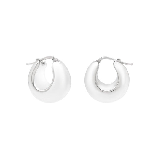 Sterling Silver Large Graduated Hoop Earrings
