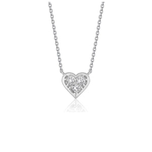 Diamond Heart Design Pendant in 14k White Gold