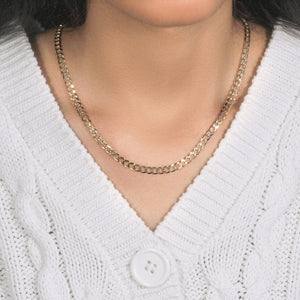 14k Two Tone Gold Pave Curb Chain (4.60 mm)