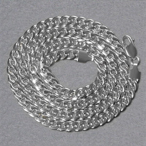 14k White Gold Miami Cuban Semi Solid Chain (5.50 mm)