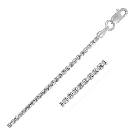 14k White Gold Solid Round Box Chain (1.60 mm)