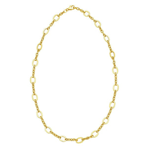 14K Yellow Gold Five and One Oval Link Chain Necklace