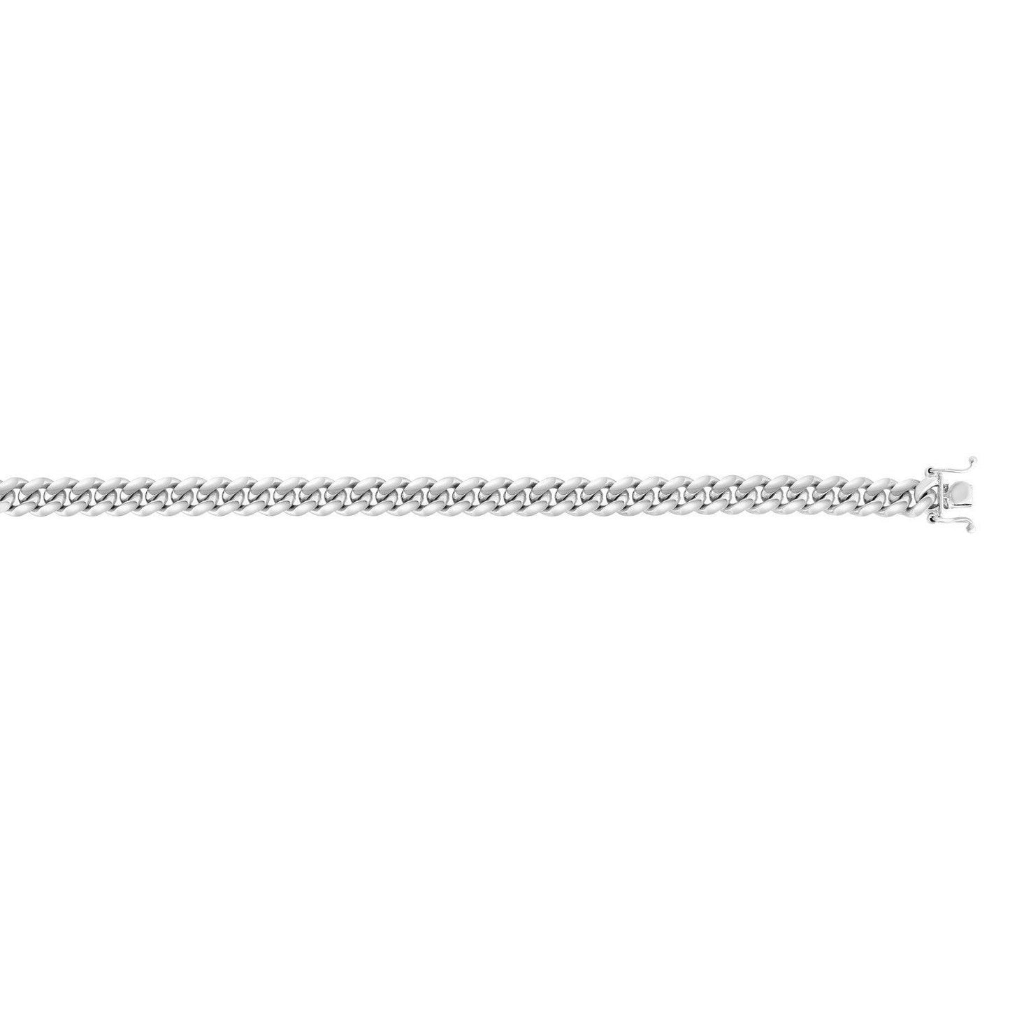 Sterling Silver Rhodium Plated Miami Cuban Chain (7.00 mm)
