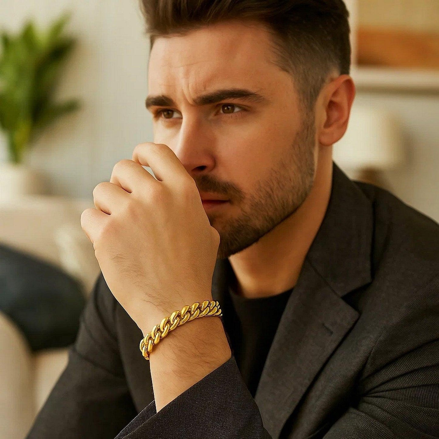 10k Yellow Gold Semi Solid Miami Cuban Bracelet (10.70 mm)