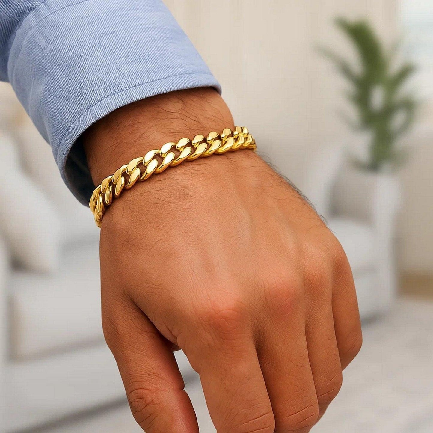 10k Yellow Gold Semi Solid Miami Cuban Bracelet (10.70 mm)