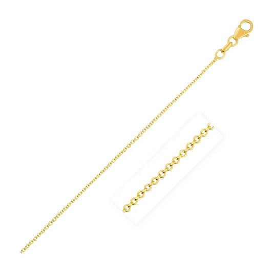 14k Yellow Gold Round Cable Link Chain (1.30 mm)