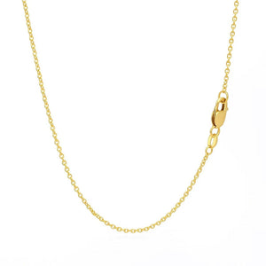 14k Yellow Gold Round Cable Link Chain (1.30 mm)