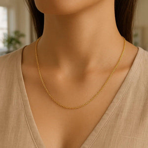 14k Yellow Gold Round Cable Link Chain (1.30 mm)