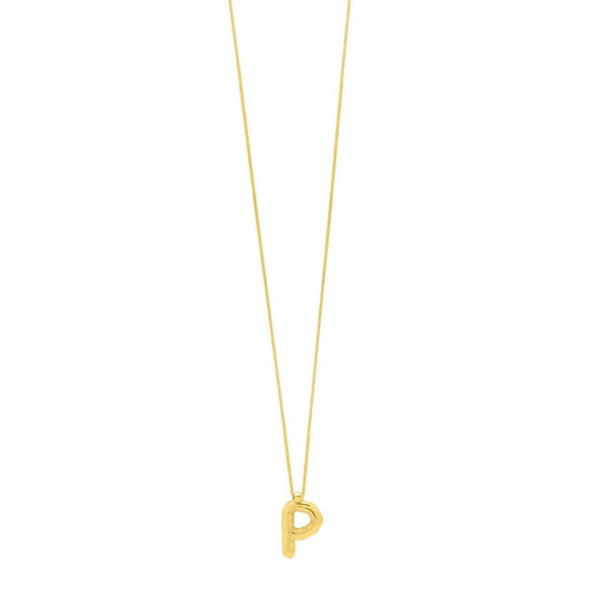14K Yellow Gold Helium Initial P Pendant