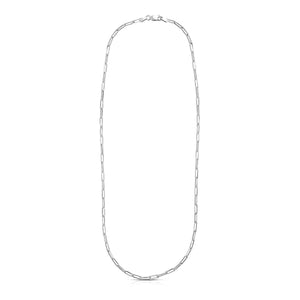 Sterling Silver Rhodium Plated Paperclip Chain (3.00 mm)