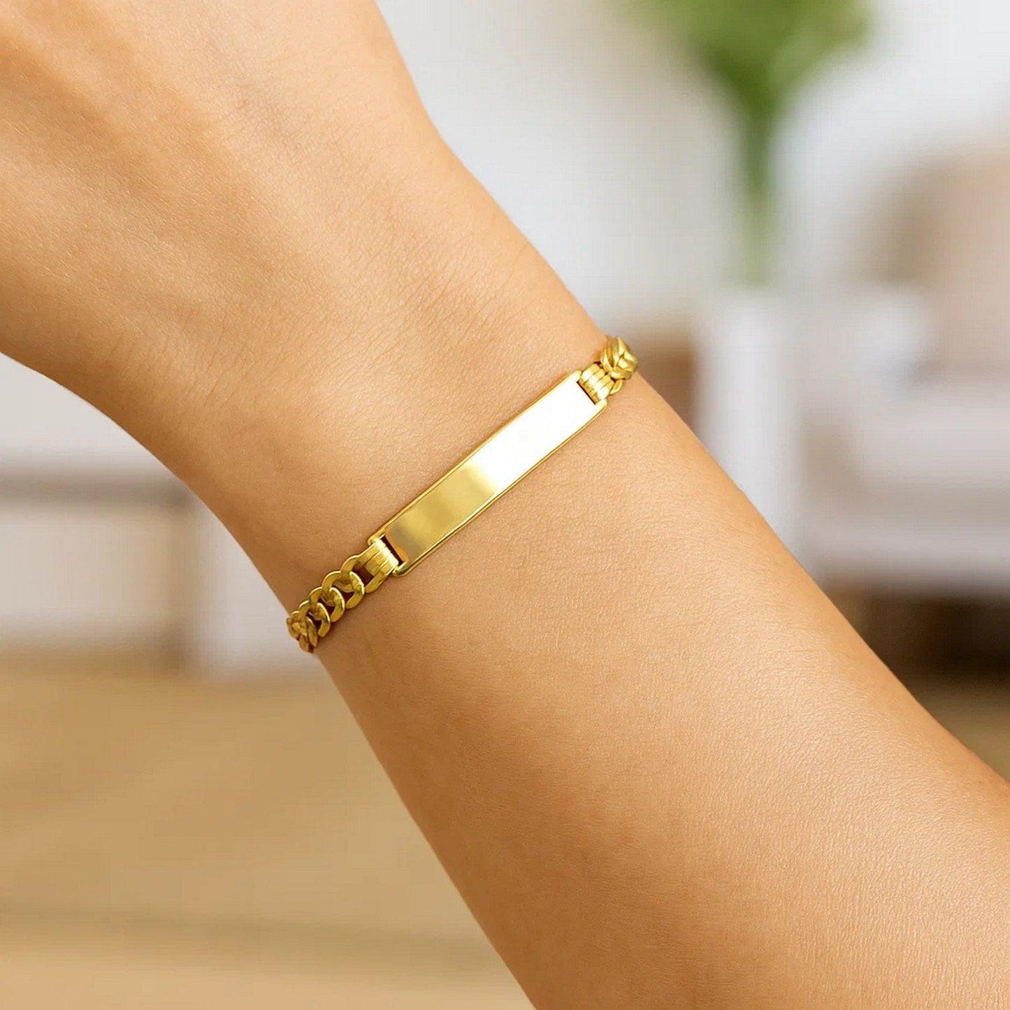 14k Yellow Gold Curb ID Bracelet (5.70 mm)
