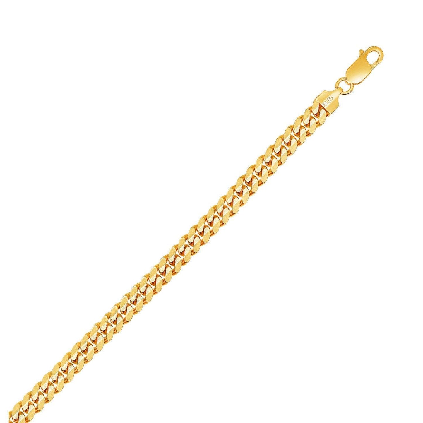 Sterling Silver Yellow Gold Plated Miami Cuban Chain (6.30 mm)