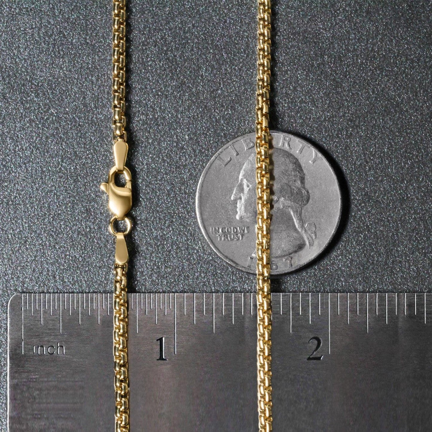 14k Yellow Gold Solid Round Box Chain (2.5 mm)