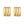Sterling Silver Yellow Gold Plated Triple Row C Hoop Earrings