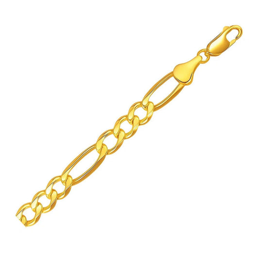 10k Yellow Gold Solid Figaro Bracelet (7.90 mm)