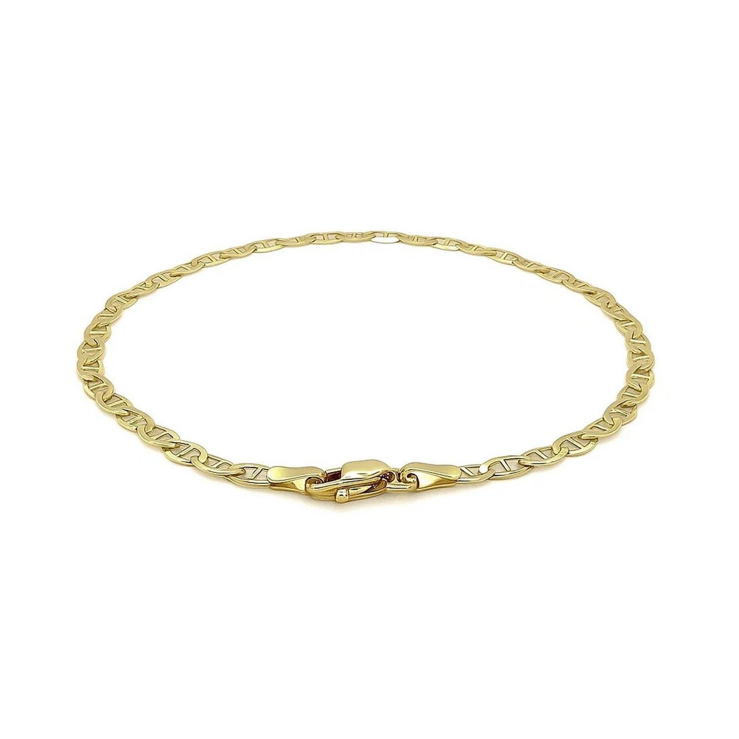3.2mm 10k Yellow Gold Mariner Link Anklet