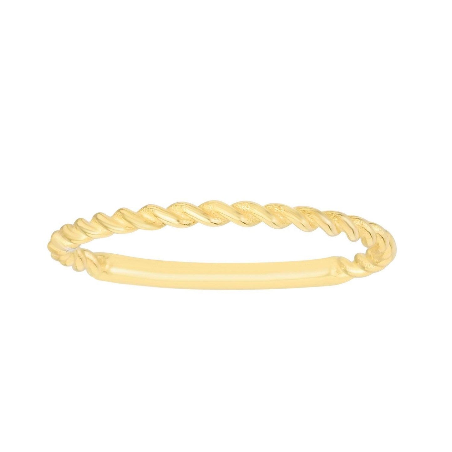 14K Yellow Gold Twisted Stackable Ring