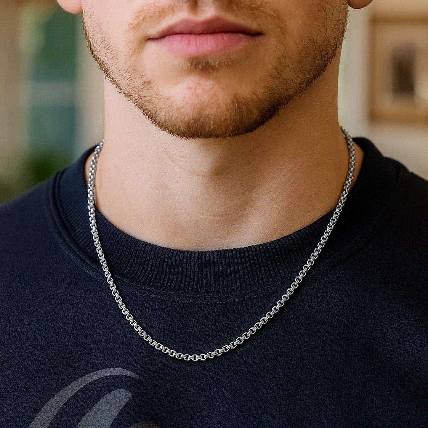 Sterling Silver Rhodium Plated Round Box Chain (1.80 mm)