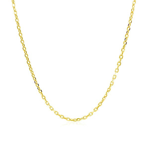 18k Yellow Gold Diamond Cut Cable Link Chain (1.50 mm)
