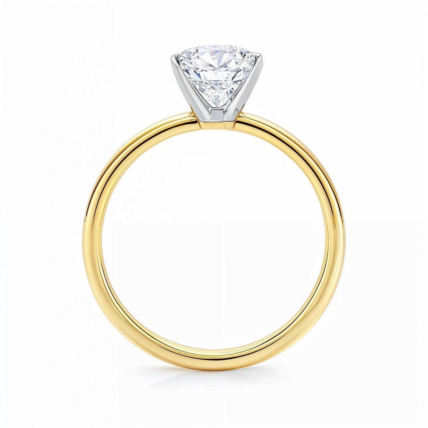 3 Carat Radiant Lab Grown IGI G/VS1 Diamond Solitaire Ring in 10K Yellow Gold