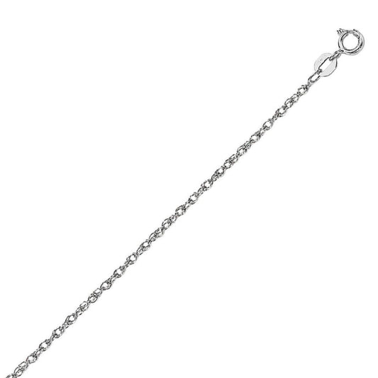 14k White Gold Machine Rope Chain (0.95 mm)