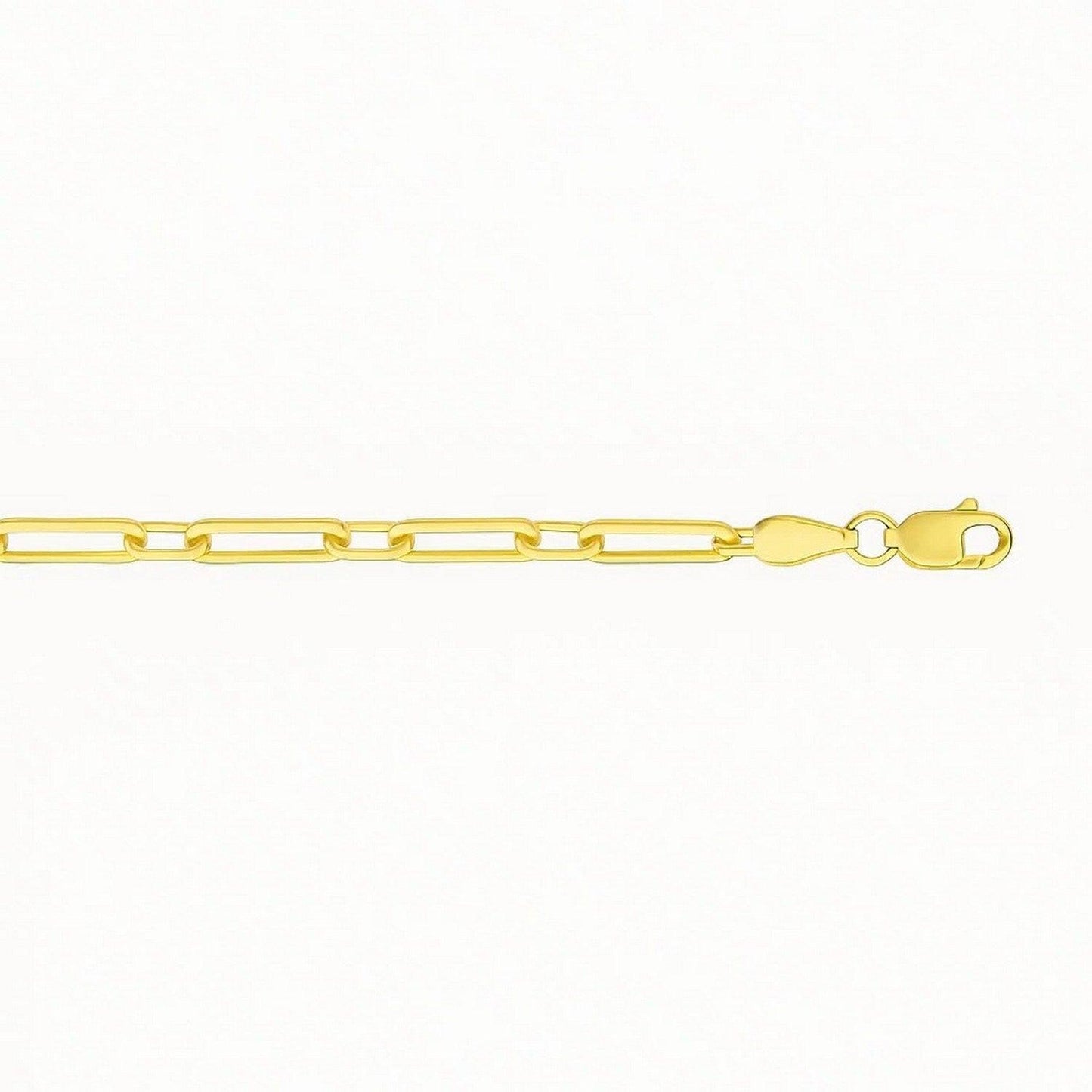 14k Yellow Gold Alternating Paperclip Anklet (2.8mm)