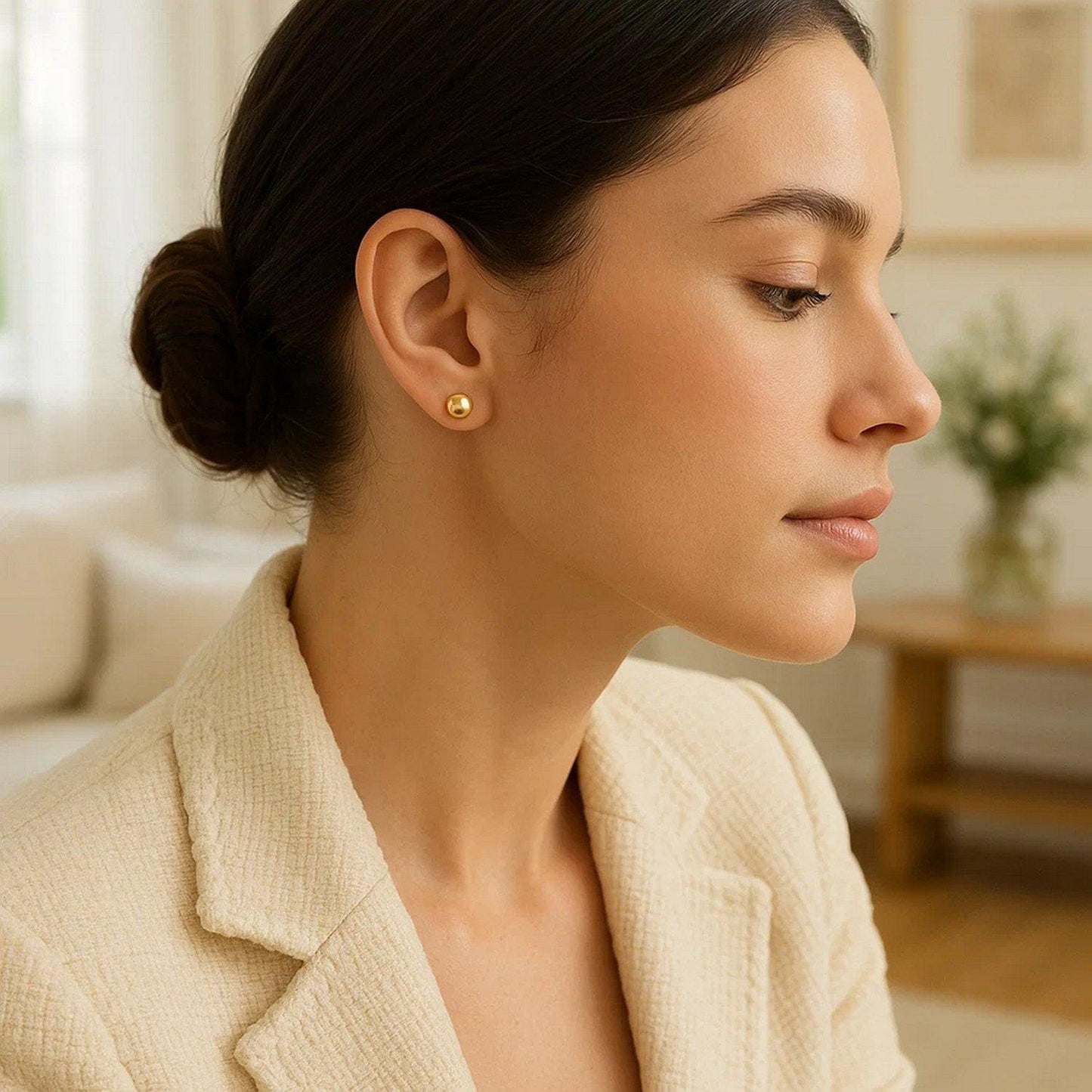 14k Yellow Gold Round Stud Earrings (5mm)