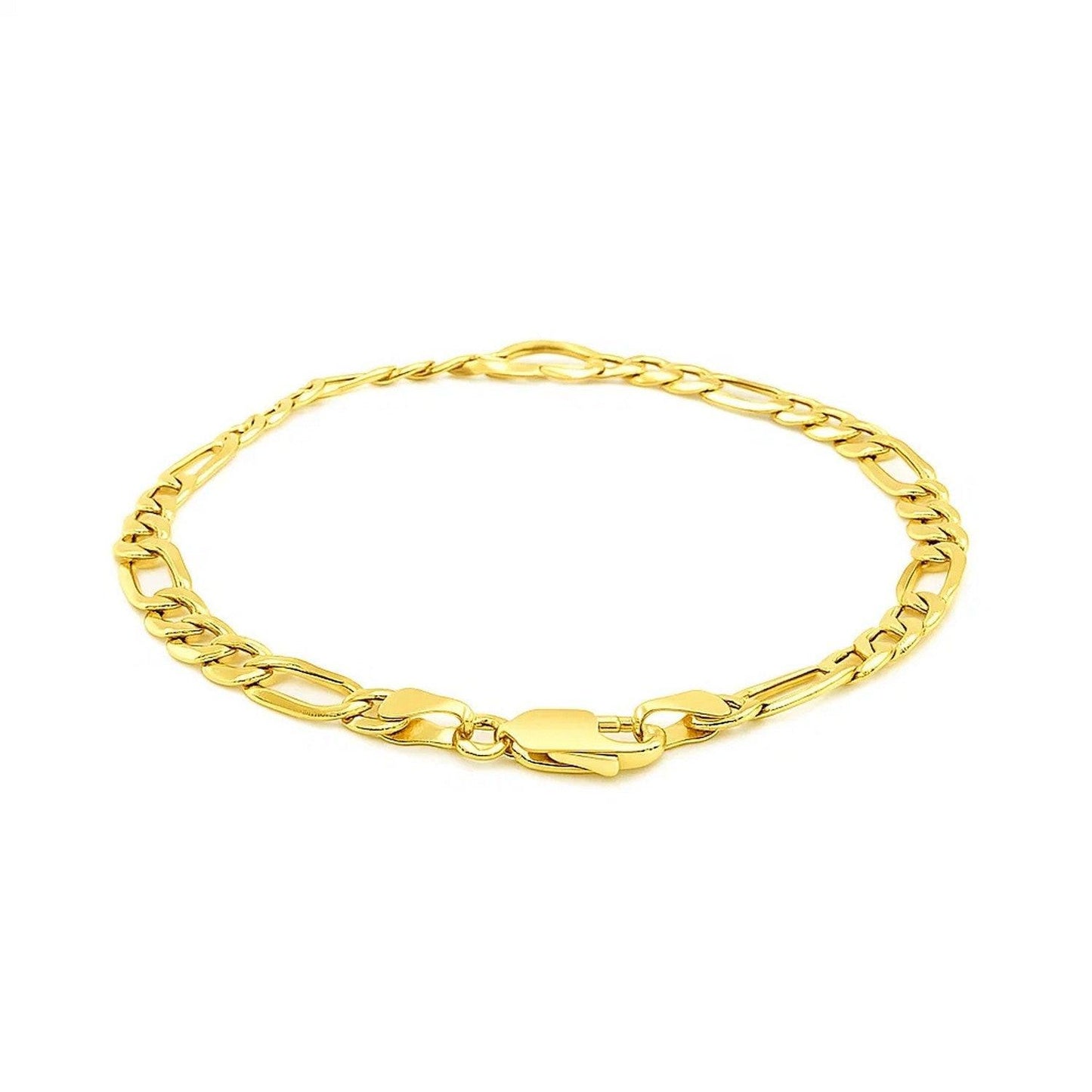 Figaro Chain Heart Bracelet in 10K Yellow Gold (4.50 mm)