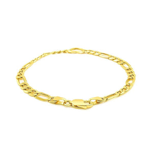Figaro Chain Heart Bracelet in 10K Yellow Gold (4.50 mm)