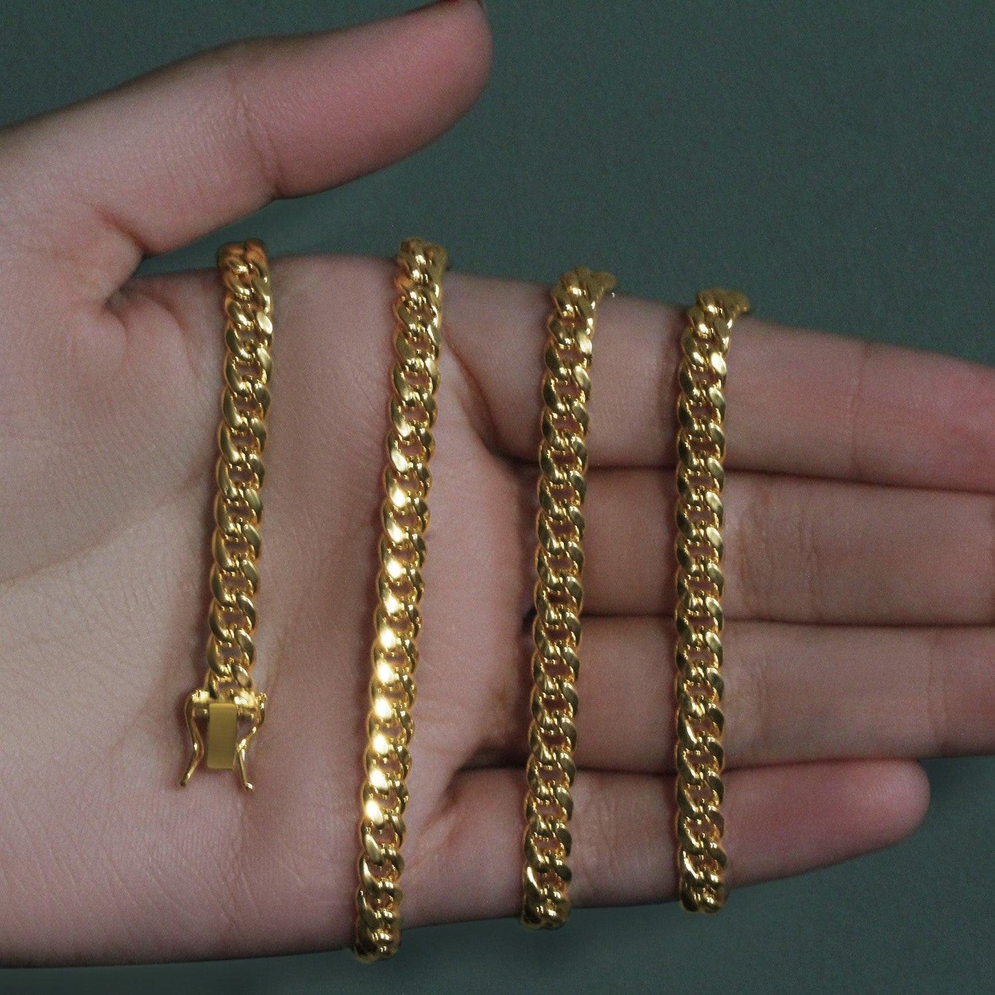 10k Yellow Gold Semi Solid Miami Cuban Chain (5.00 mm)