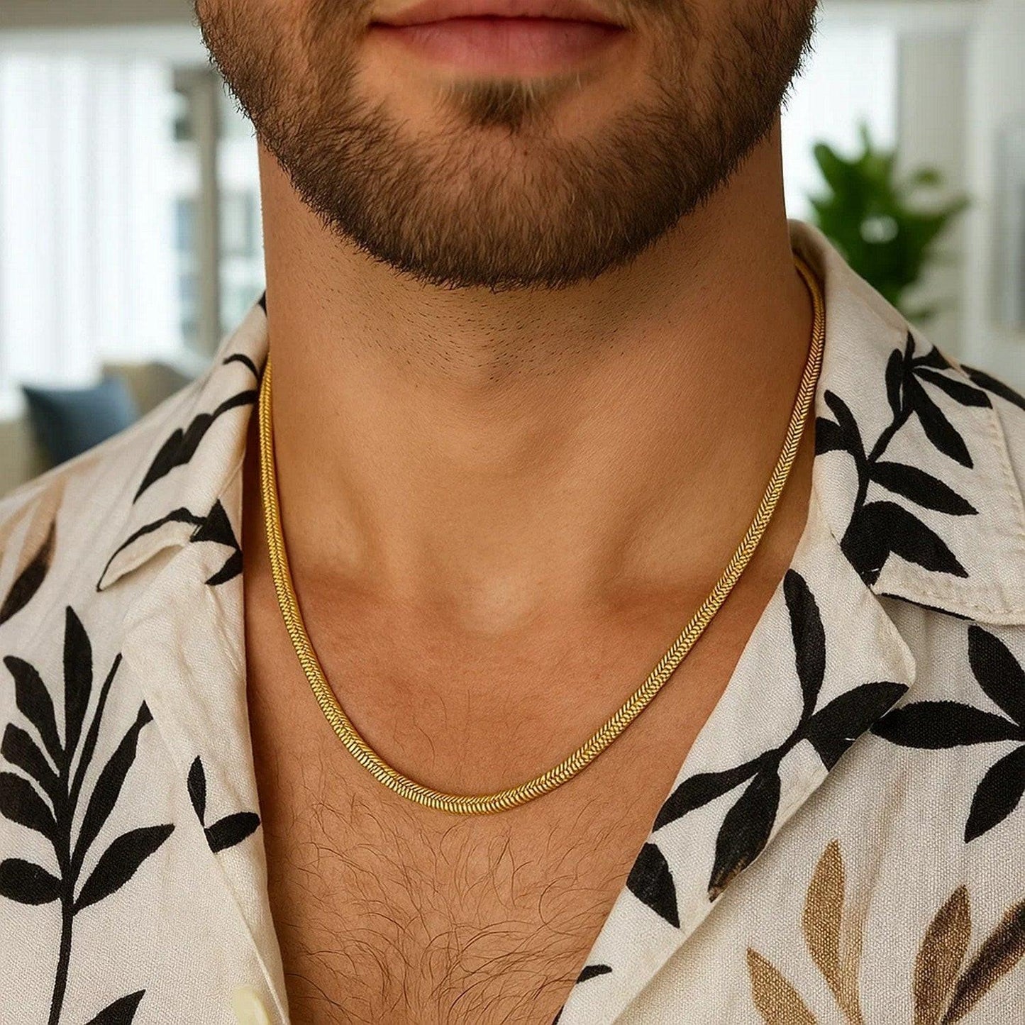 14K Yellow Gold Oval Snake Chain (4.40 mm)