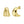 Sterling Silver Yellow Gold Plated Puffed Double Row Crossover C Hoop Earrings