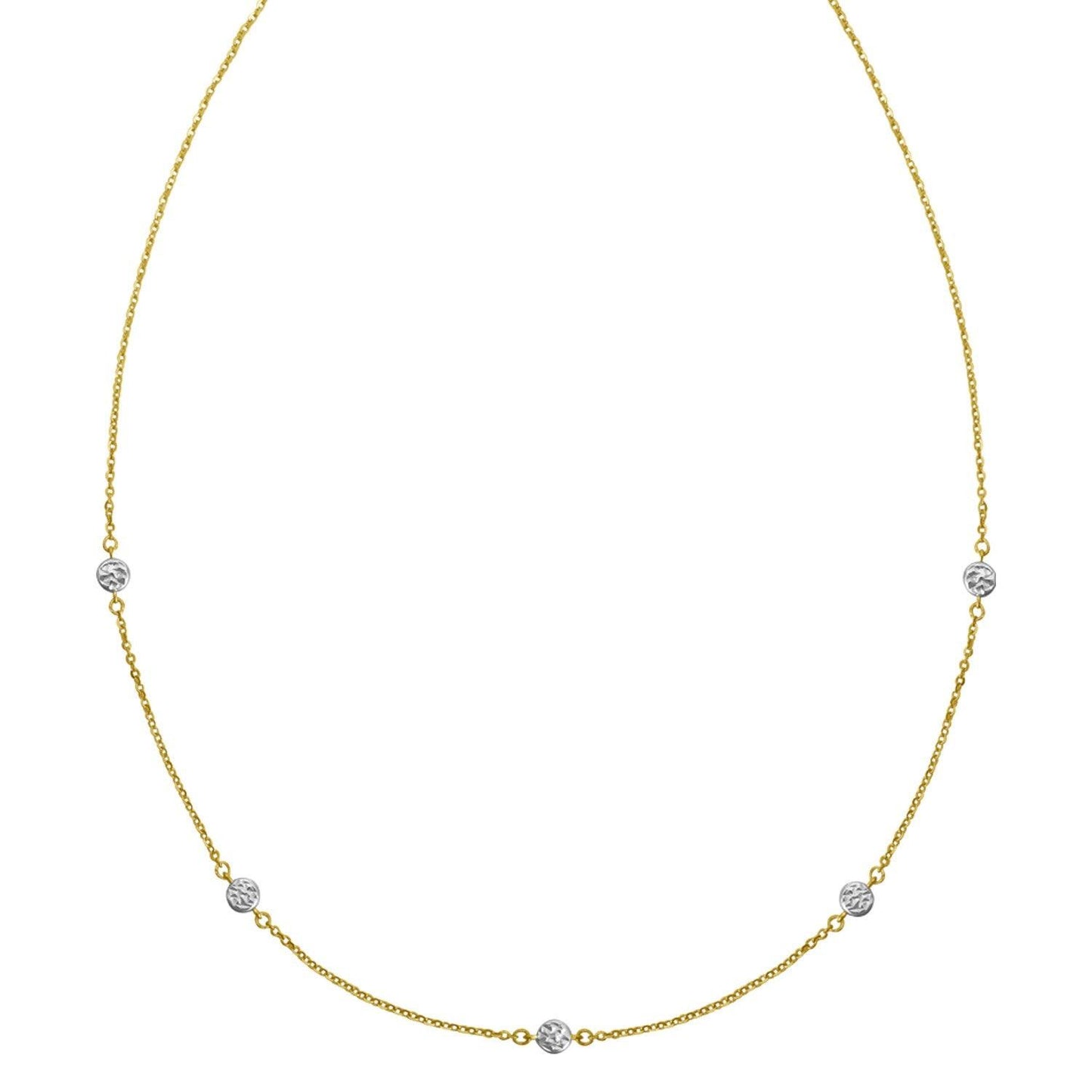 14K Two Tone Gold Classic Paperclip Chain Necklace