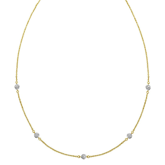 14K Two Tone Gold Classic Paperclip Chain Necklace