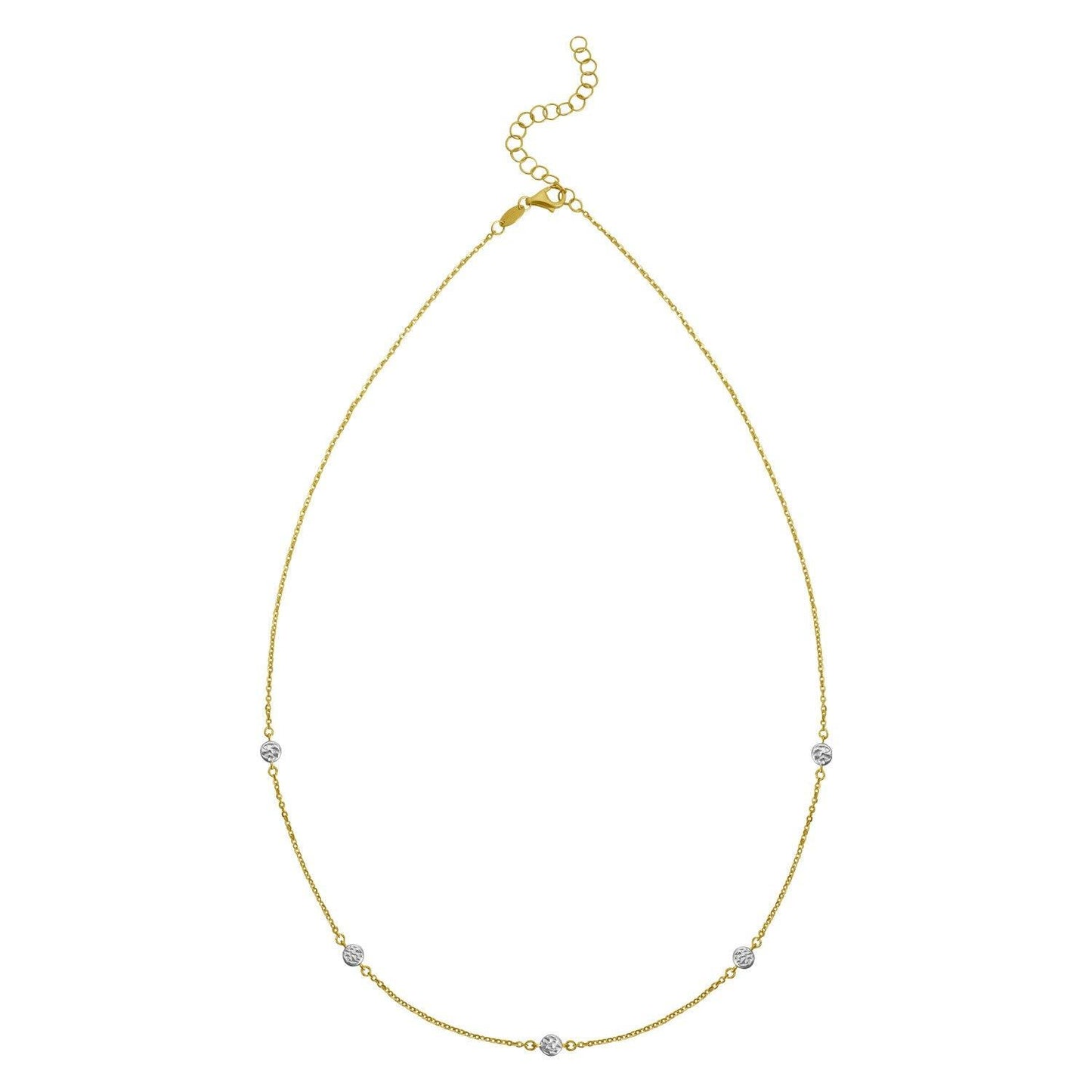 14K Two Tone Gold Classic Paperclip Chain Necklace