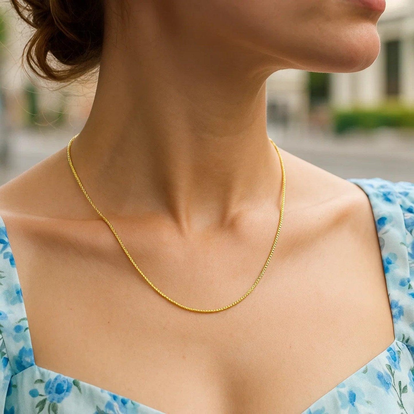 14K Yellow Gold Sparkle Spring Chain Necklace (1.90 mm)