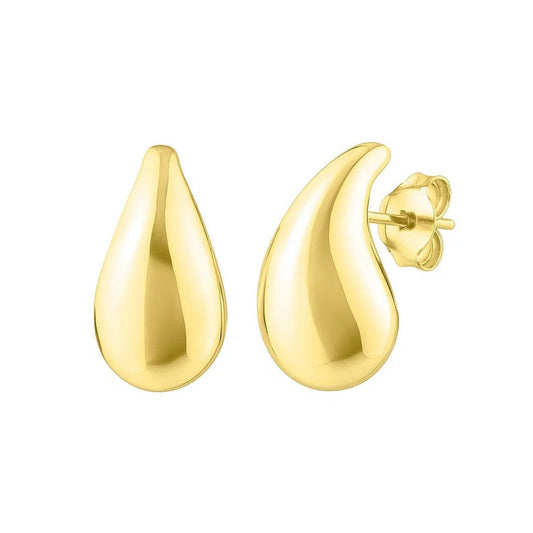Small Raindrop Stud Earrings in 14K Yellow Gold