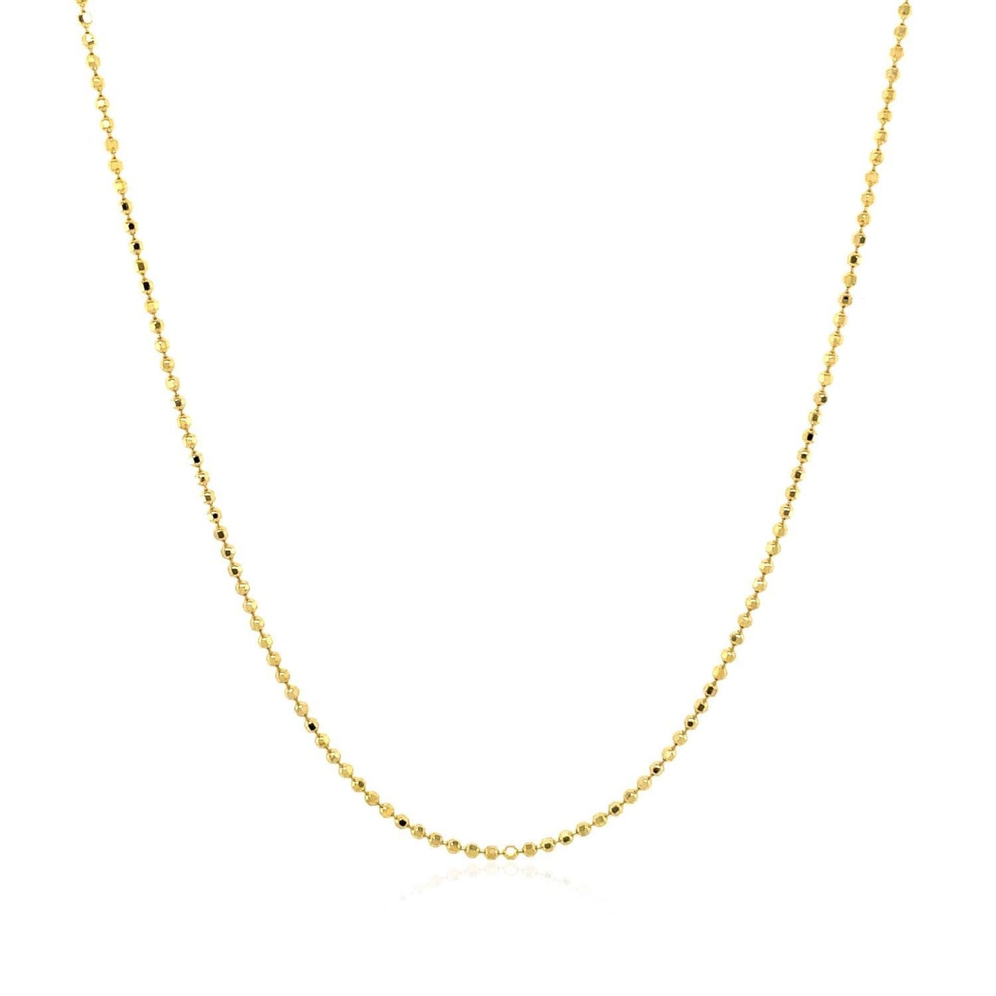 14k Yellow Gold Diamond Cut Bead Chain (0.90 mm)