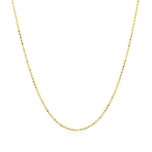 14k Yellow Gold Diamond Cut Bead Chain (0.90 mm)