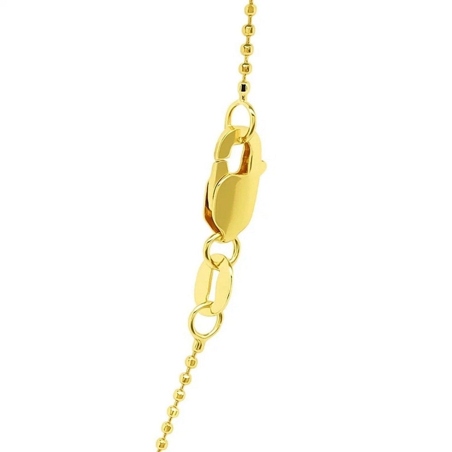14k Yellow Gold Diamond Cut Bead Chain (0.90 mm)