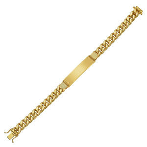 14K Yellow Gold Lite Cuban ID Bracelet (9.10 mm)