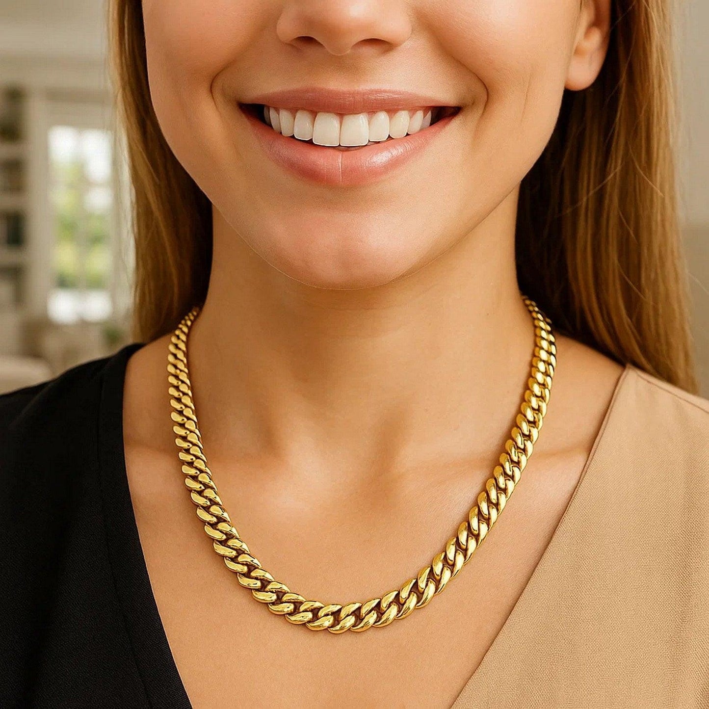 14k Yellow Gold Classic Miami Cuban Solid Chain (8.20 mm)