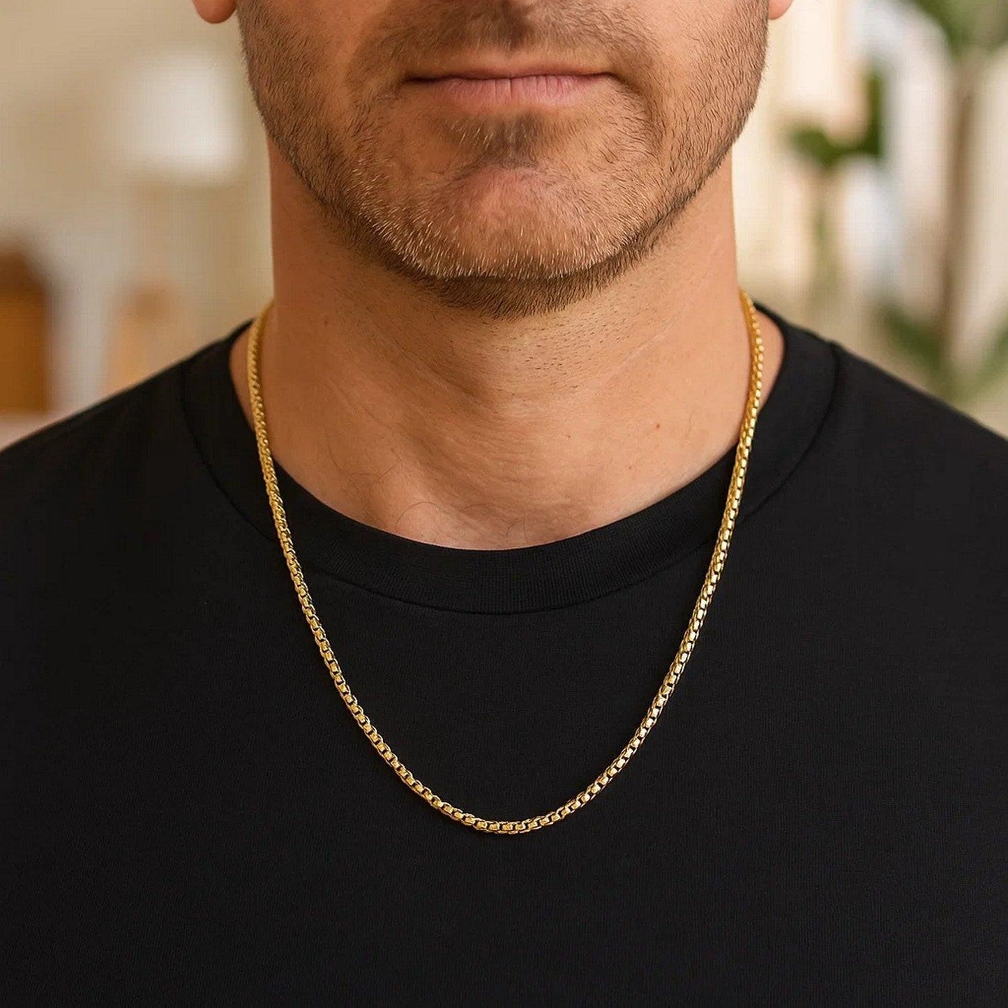 14k Yellow Gold Solid Round Box Chain (3.6 mm)