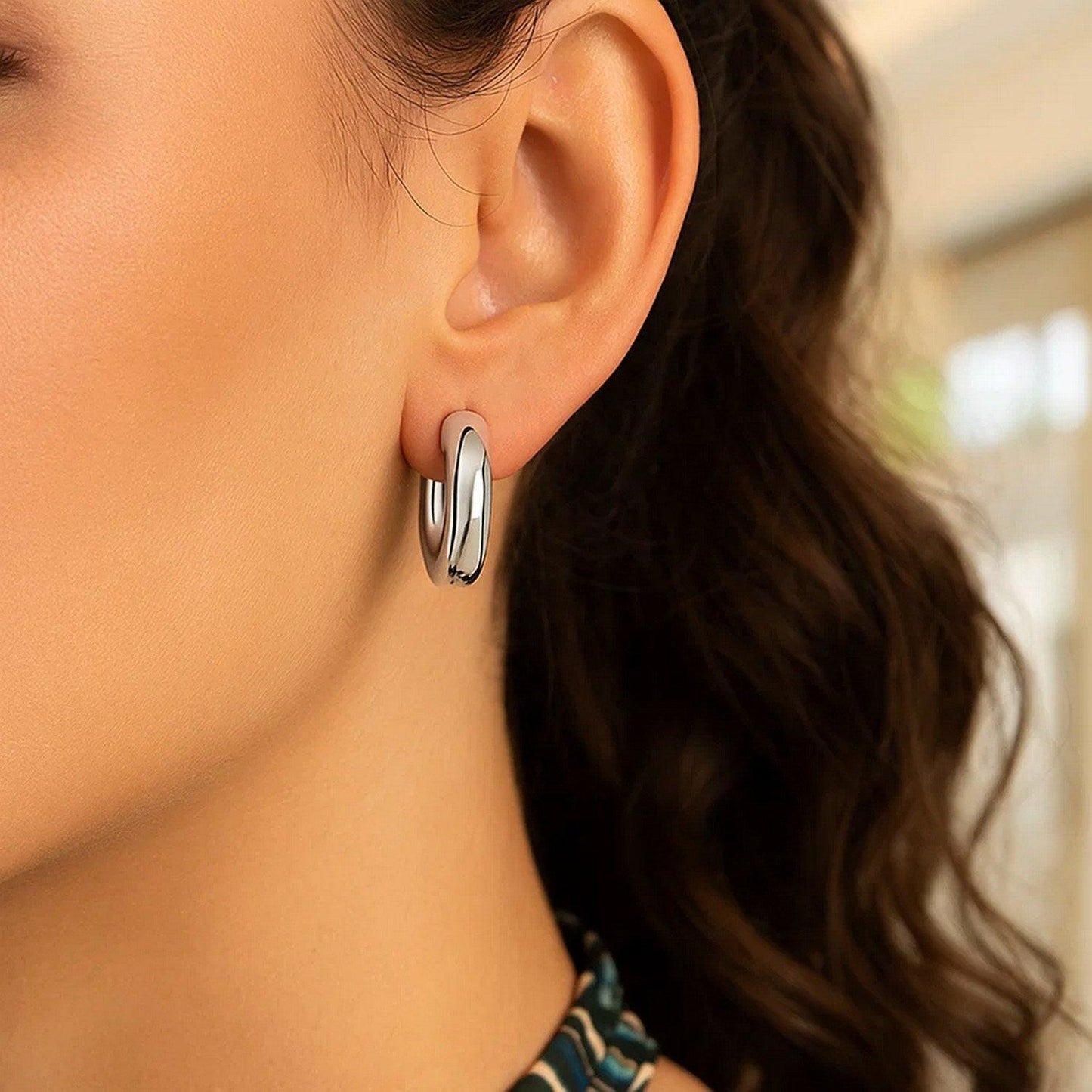 Sterling Silver Round Hoop Earrings