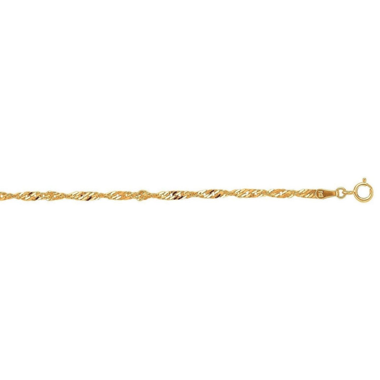 10k Yellow Gold Singapore Bracelet (2.20 mm)